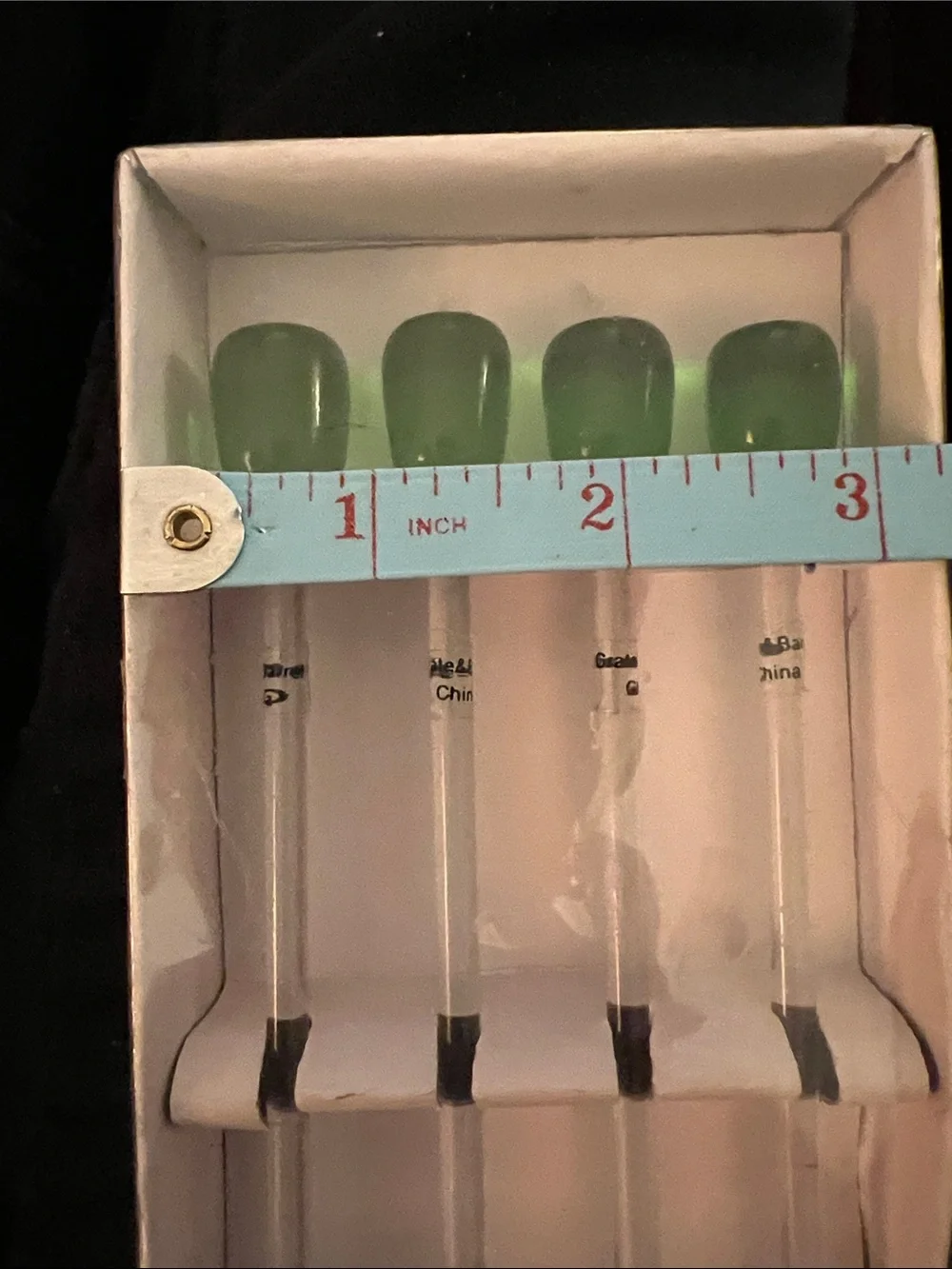Crate&Barrel Vintage Glass Olive Cocktail Picks Set of Four NEW in Original Box!